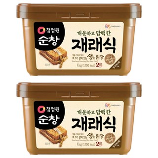 청정원순창 재래식 생된장, 1kg, 2개