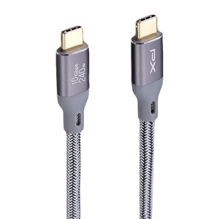 PX 大通 USB3.2 Gen2 Type-C-to-USB-C 充電傳輸線, 10Gbps高速傳輸, 大功率240W, 支援4K/60fps影像輸出, 1個