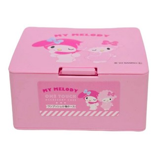 SANRIO 按壓彈蓋式小物方形收納盒 可愛卡通 桌面收納 飾品收納, 粉色, 1個