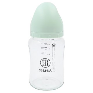 Simba 小獅王辛巴 蘊蜜質金玻璃寬口防脹氣奶瓶 新生專用, 綠沐, 180ml, 1個