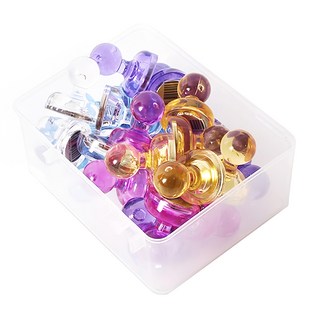 Magpia 跳棋型磁鐵 迷你(12 x 12 x 16mm) 30個 辦公室 冰箱, 多色, 1盒