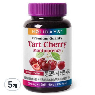 HOLIDAYS 蒙特羅西酸櫻桃萃取錠, 120顆, 5罐