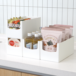 엠비코 국내산 다용도 팬트리 정리함, 화이트, 4개
