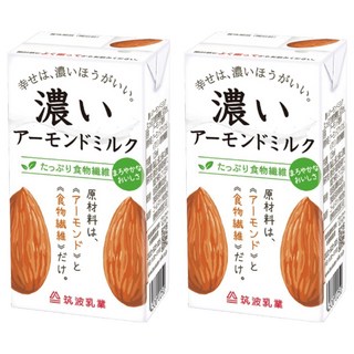 TSUKUBA 筑波乳業 香濃杏仁飲 無糖, 2個, 125ml