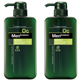 MENTHOLATUM 曼秀雷敦 男士頭皮去味洗髮精 無添加矽靈 含Isopropylmethylphenol成分 淡淡檸檬草香, 550ml, 2瓶