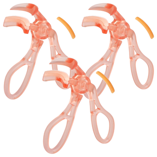 喵汪森林 無邊框廣角睫毛夾 3個 含替換蕊 橘色 打造自然捲翹睫毛