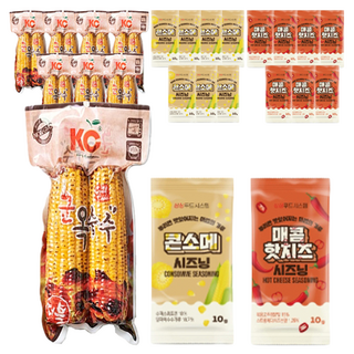 烤玉米雙倍 500g x 4入 + 2種調味料 x 4入組合, 2套