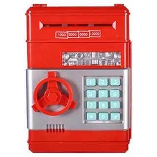 스토리빙 개인 미니 금고 지폐 저금통, 레드, 1개