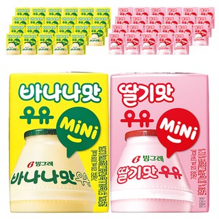 빙그레 바나나맛우유 mini 120ml 24p + 딸기맛우유 mini 120ml 24p