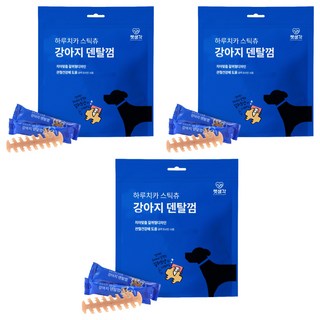 펫생각 강아지 하루치카 스틱츄 갈퀴형 덴탈껌 14p, 3개