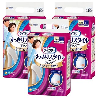 Lifree 來復易 日本原裝進口 清爽俐落褲 成人紙尿褲 男女適用 舒適無痕, 大型, 18片, 3包