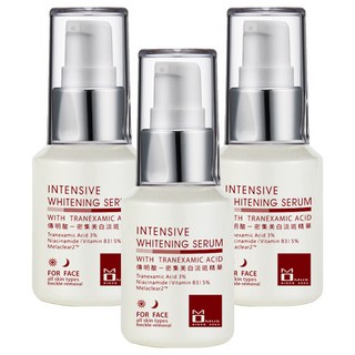 MOMUS 傳明酸密集美白淡斑精華 含3%傳明酸 + 5%維生素B3 + 2% Melaclear II, 30ml, 3瓶