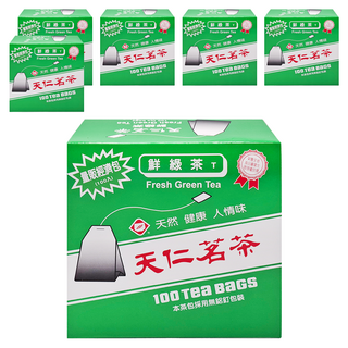 天仁茗茶 鮮綠茶經濟包 天然健康人情味, 2g, 100包, 6盒