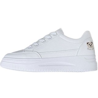 Haradai 女性小熊點綴時尚全白運動鞋