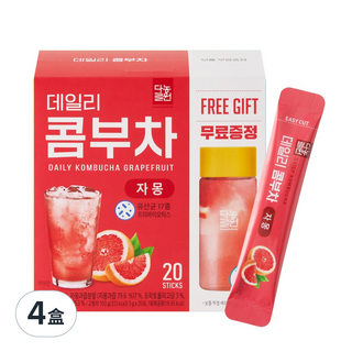 Danongwon 乳酸菌康普茶 + 瓶子 西柚, 5g, 20包, 4盒