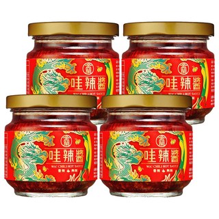 KIMLAN 金蘭 哇辣醬 香蒜風味 台灣特製辣味, 175g, 4罐