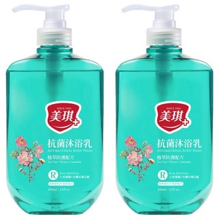 美琪抗菌沐浴乳 小葉薔薇 三重防護 維他命B3控油平衡 雙重保濕效果, 680ml, 2瓶