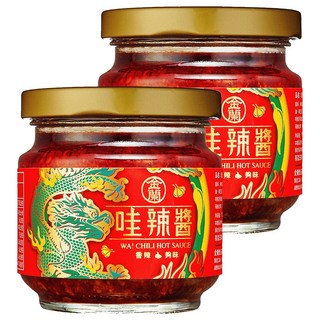 KIMLAN 金蘭 哇辣醬, 香蒜風味，台灣特製辣味, 175g, 2罐