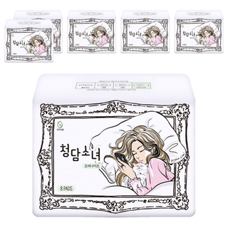 Chung-dam 超薄蝶翼型衛生棉, 8片, 6包, 夜用型(32cm)