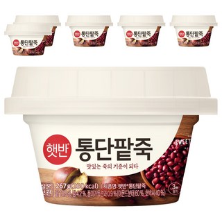 햇반 통단팥죽, 6개, 267g