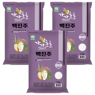 가가호호 백진주 쌀, 상등급, 3kg, 3개