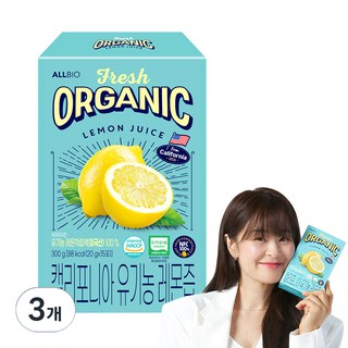 올바이오 캘리포니아 유기농 레몬즙, 300g, 3개