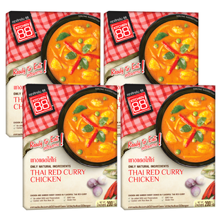 KITCHEN 88 泰式紅咖哩雞即食調理包, 新鮮天然食材, 無防腐劑, 輕鬆加熱, 200g, 4盒