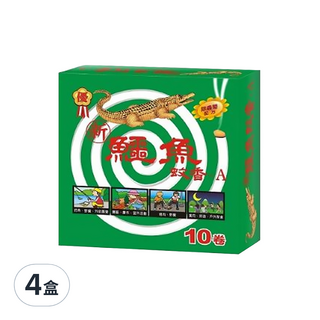 鱷魚 蚊香優 10卷, 125g, 4盒