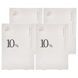 BB AMINO 科研 10%煙醯胺嫩白面膜 提亮膚色, 3片, 4盒