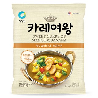 카레여왕 망고 앤 바나나 달콤한맛, 108g, 1개