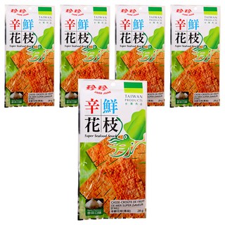 珍珍 辛鮮花枝 香蒜口味, 28g, 5包
