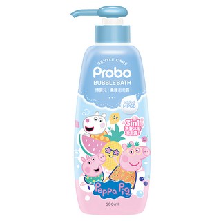 Probo 博寶兒 佩佩豬 柔護泡泡露, 三合一功效, 草本複合植萃, 柔膚胺基酸, 植萃低敏, 500ml, 1瓶