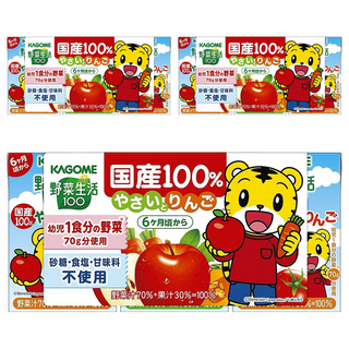 KAGOME 可果美 巧虎綜合蔬菜蘋果汁, 100ml, 9入