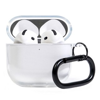 moit AirPods 4 防變色TPU耳機保護殼 + 防塵貼 + 登山扣套組, 單一商品, 透明色, 1組