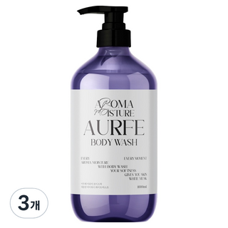 아우페 아로마 모이스처 대용량 퍼퓸 바디워시 화이트머스크향, 1L, 3개