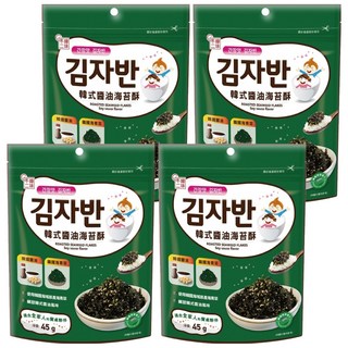 韓味不二 海苔酥 韓式醬油口味, 4包, 45g