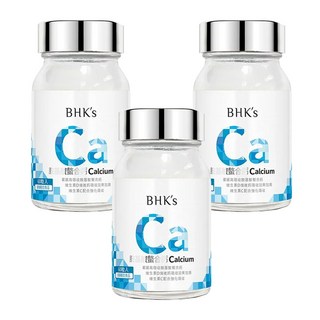 BHK's 胺基酸螯合鈣錠, 補鈣補骨, 維持牙齒健康, 60顆, 3罐