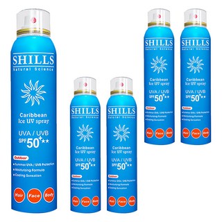 SHILLS 舒兒絲 很耐曬超清爽美白防曬冰鎮噴霧 SPF50, 180ml, 5瓶