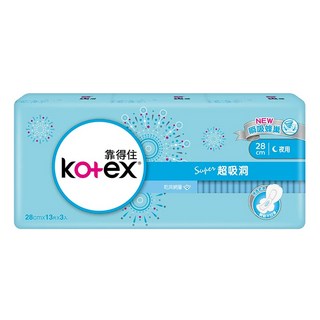 Kotex 靠得住 超吸洞 夜用超薄衛生棉 護翼型, 28cm, 39片, 1包