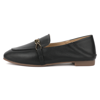 J SHOE 女款牛皮Joan輕量方頭樂福鞋 1.5cm