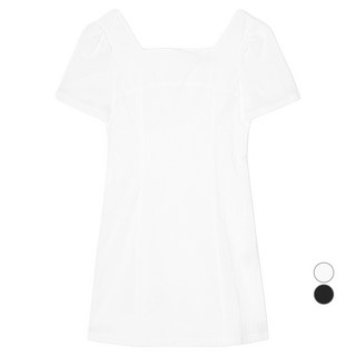 MIXXO 方領迷你連身裙, 10 白色