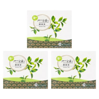 歐可茶葉 冷茶 鮮綠茶, 3g x 30包, 台灣在地新鮮茶菁, 黃金四小時快速殺菁, 3盒