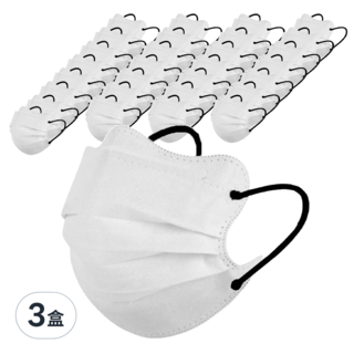 咪咪購物 蝶型口罩 白色 成人口罩 防塵透氣, 80片, 3盒