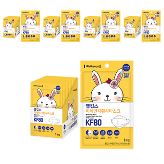 Welkeeps 防塵立體口罩 KF80 S號, 白色, 25片, 5盒