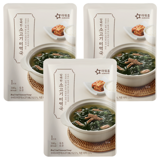 OURHOME 愛味弘 牛肉海帶湯 300g, 韓國原裝進口, 道地韓式湯品, 嚴選山海帶製作, 3包