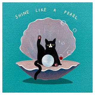 西格傢飾 療癒多巴胺趣味 貓咪無框畫, 閃耀珍珠