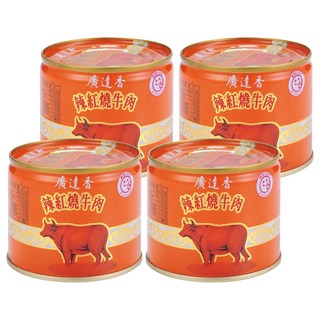 廣達香 辣紅燒牛肉 不添加防腐劑、味素 精選優質牛肉, 210g, 4罐