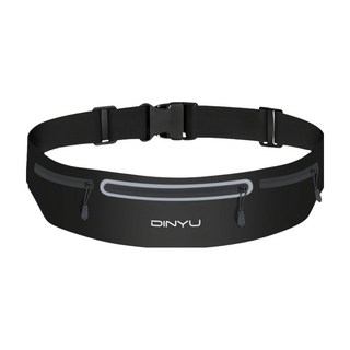 DINYU 防潑水貼身隱形運動腰包, 黑色, 1個