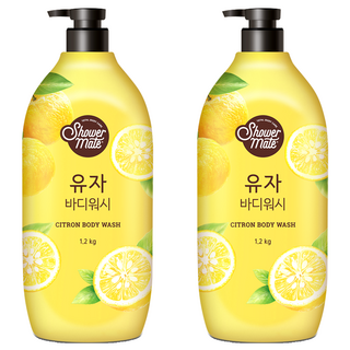 샤워메이트 바디워시 유자, 1.2kg, 1200ml, 2개