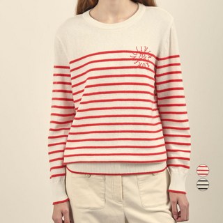 Olivia Lauren 女款條紋圓領套頭毛衣 VVCBL4W9461